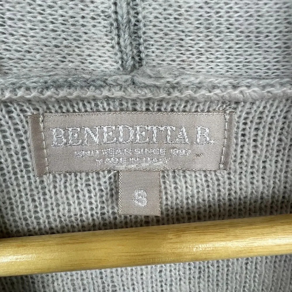Benedetta B Gray Open Cardigan Size S Small Merino Wool Cashmere Blend